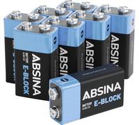 Absina Pile 6LR61 (9V) alcaline(s) 580 mAh 9 V 8 pc(s)
