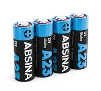 ABSINA Pile A23 pour ouvre-Portes de Garage et Bien Plus | Lot de 4 - Pile 23A 12 V étanche et à Longue durée Vie