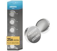ABSINA Pile Bouton CR2354 Lithium 3 V - Batterie CR 2354 | Lot de 25 piles CR 2354 lithium 3 V anti-fuite longue durée - Pour appareil photo, flash et plus