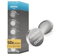ABSINA Pile Bouton CR2354 Lithium 3 V - Batterie CR 2354 | Lot de 50 piles CR 2354 lithium 3 V anti-fuite longue durée - Pour appareil photo, flash et plus