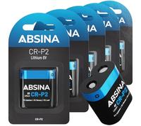 ABSINA Pile CRP2 Lithium 6V - CR P2 pour Distributeur, Appareil | Lot de 5 - photo, flash, détecteur mouvement & plus - Anti-fuite, longue conservation - CR-P2 Piles 6V
