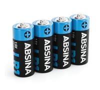 ABSINA Pile LR1 N Lady pour ouvre-Porte de Garage, Calculatrice et Bien | Lot de 4 - Plus - Pile LR 1 Alcaline 1,5 V étanche & à Longue durée Vie - Piles LR1, E90, 1,5 V, alcalines