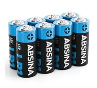 ABSINA Pile LR1 N Lady pour ouvre-Porte de Garage, Calculatrice et Bien | Lot de 8 - Plus - Pile LR 1 Alcaline 1,5 V étanche & à Longue durée Vie - Piles LR1, E90, 1,5 V, alcalines