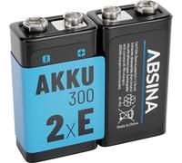 Absina Pile rechargeable 6LR61 (9V) NiMH 270 8.4 V 2 pc(s)