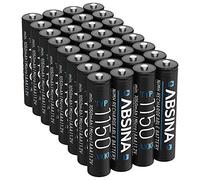 ABSINA Pile Rechargeable AAA 1150 NiMH | Lot de 32 - Piles AAA rechargeables 1,2V & min. 1050 mAh pour appareils à haute consommation Accu idéales téléphone DECT