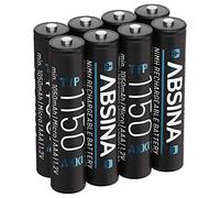 Absina Pile rechargeable LR3 (AAA) NiMH 1,2 V 8 pièces