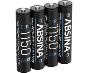 Absina Pile rechargeable LR3 (AAA) NiMH 1.2 V 4 pc(s)