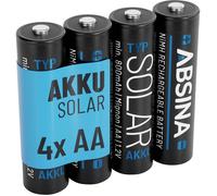 Absina Pile AA rechargeable (LR6) NiMH 1,2 V 800 mAh – Lot de 4
