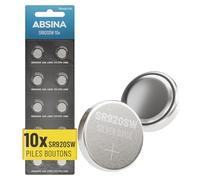 ABSINA Pile SR920SW pour Montre 1,55V oxyde d'argent | Lot de 10 - Pile 371 montre étanche et longue durée - Batterie SR920SW / LR921 / 371/ 370 / LR69 / AG6