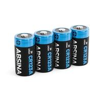 ABSINA Piles CR123A 3V Lithium pour Appareil Photo, caméra et Bien Plus | Lot de 4 - Pile CR123A étanche et durable - CR123 avec 1300mAh - lithium 3V, piles, CR 123