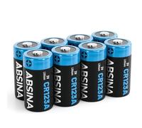 ABSINA Piles CR123A 3V Lithium pour Appareil Photo, caméra et Bien Plus | Lot de 8 - Pile CR123A étanche et durable - CR123 avec 1300mAh - lithium 3V, piles, CR 123