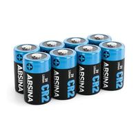 ABSINA Piles CR2 3V Lithium pour Appareil Photo, caméra et Bien Plus | Lot de 8 - Pile CR2 étanche et durable - batterie 3V avec 800mAh