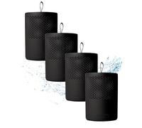 ABSODRY Lot de 4 déshumidificateurs sans électricité jusqu'à - Avec recharge - En plastique recyclé - Pour salon, salle de bain, cave, appartement - Lot de 4 (4 x noir)
