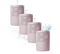 ABSODRY Lot de 4 déshumidificateurs sans électricité jusqu'à - Avec recharge - En plastique recyclé - Pour salon, salle de bain, cave, appartement - Lot de 4 (4 x rose)
