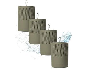 ABSODRY Lot de 4 déshumidificateurs sans électricité jusqu'à - Avec recharge - En plastique recyclé - Pour salon, salle de bain, cave, appartement - Lot de 4 (4 x vert)