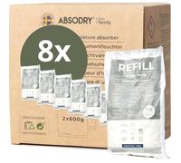 AbsoDry - Recharge déshumidificateur d'air Anti moisissure 8×600 g - Compatibilité Universelle - Empêche Les odeurs & retient l'humidité - Recharge absorbeur d'humidité