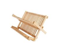 METALTEX - Égouttoir à Vaisselle en Bois - Pliable - 2 Niveaux - avec Bac d’Égouttage - Résistant à l’Eau