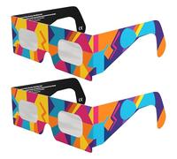 Absolute Eclipse Lunettes Eclipse Solaire 2026 pour Voir l'Éclipse - ISO 12312-2 CE Certifiées Homologuées - 2 Pack - Design Memphis - Adultes Enfants - Fabricant Européen Reconnu AAS