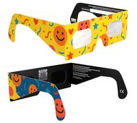 Absolute Eclipse Lunettes Enfants Eclipse Solaire 2026 pour Voir l'Éclipse - ISO 12312-2 CE Certifiées Homologuées - 2 Pack - Design Fun - Adultes Enfants - Fabricant Européen Reconnu AAS
