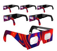 Absolute Eclipse Lunettes pour éclipse solaire Goo - Testées ISO 12312-2 et certifiées CE - Fabricant européen - Pack familial de 6 pièces - Éclipse 2026 Europe