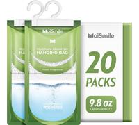 Absorbeur d'humidité, paquet de 20. Parfum frais. Sachets à suspendre pour armoires, voitures, salles de bain, caves
