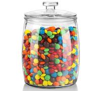 Absovetu Grand bocal à bonbons en verre avec couvercle hermétique pour biscuits, pâtes, céréales, linge, friandises pour chien 2 l