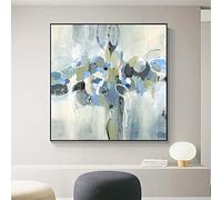 Abstract Painting Blue and Green Picture Wall Art for Living Room Painting Home Decor Wall Art Prints 70x70cm(28x28in) With Frame