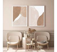 Abstrait Boho Beige Terre Cuite Ligne Géométrique Toile Peinture Mur Art Photo Affiche Imprimer Salon Intérieur Décoration De La Maison Sans Cadre-50X70cmX2