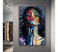 Abstrait femme visage Graffiti Street Art peinture sur toile affiches et impressions photos d'art mural pour salon 60X90 cm sans cadre