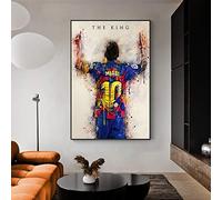 Abstrait Graffiti Football Sports Football Star Joueur Roi FC Barcelone Lionel Messi Toile Peinture Mur Art Affiche Fans Chambre Salon décor à la Maison