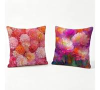 abstrait Housse Coussin 55x55 Lot de 2 fleur Housses de Coussin en Velours, Doux et Douillet Taie Oreiller avec Fermeture Éclair Invisible Decoration Maison pour Canapé Chambre, Cadeau Femme y0-50