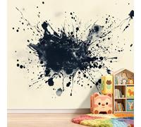 Abstrait Papier Peint Panoramique 450L x 315H cm, Vintage Éclaboussure d'Encre Graffiti Affiche Fresque Murale, Crème Papier Peint 3D Mural pour Salon Chambre d'enfants Décoration Murale de Restaurant