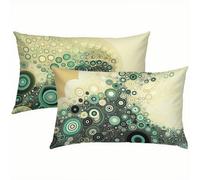 Abstrait Taies d'oreiller 40 x 60 Housse Coussin Velours Lot de 2, Taie Oreiller Vert Housse de Coussin Impermeable pour Salon Lit Jardin, Douce Respirante avec Fermeture Éclair Invisible S6-341