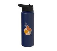 Abstrait Vase Papillon Minimaliste Line Art Stainless Steel Insulated Water Bottle