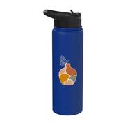 Abstrait Vase Papillon Minimaliste Line Art Stainless Steel Insulated Water Bottle