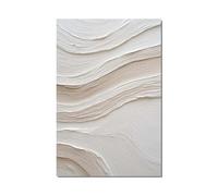 Abstraite Beige Blanc Peinture À L'huile Sur Toile Mur Art Moderne Minimalisme Affiche Tableau Image sur Toile Pour Salon Chambre Décoration Murale 60x80 cm Sans Cadre