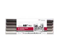 [ABTP-5P-3] TOMBOW Set de 5 Marqueurs Base Alcool Double Pointe ABT PRO coule...