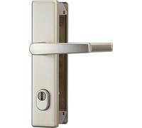Abus 084126 HLZS814 F2 Garniture de porte avec poignée de chaque côté et montage de protection EK avec cylindre de protection rectangulaire Argenté