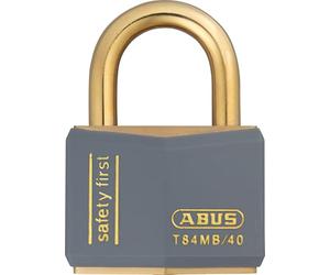 ABUS 28355 Série Nautic INOX Cadenas en laiton massif - Gris | Corps en laiton massif avec revêtement en vinyle, intérieur antirouille, broches en forme de champignon - Idéal pour les