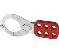 Abus 33552 Acier 1-1,3 cm Système de verrouillage Tag Out Moraillon à anse avec dégagement et pince - Rouge