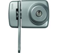 ABUS 589270 7535 S Verrou de porte avec cylindre et étrier de blocage pour les portes à profilé d'encadrement fin Argenté