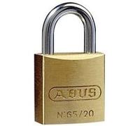 ABUS Cadenas Laiton 65/20 - Corps Massif, Anse Acier Trempé, Niveau 3 | Cadenas à clé pour valises, sacs et coffrets - Revêtement Nano Protect - 25 x 42 mm, 63 g