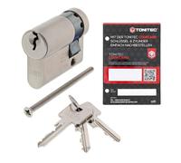 ABUS A93 Cylindre de serrure à fermeture identique fabriqué individuellement, système de fermeture avec 3 clés et carte de code ToniTec - Profil C73 - Taille 10/40 mm, demi-cylindre