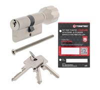 ABUS A93 Cylindre de serrure à fermeture identique fabriqué individuellement, système de fermeture avec 3 clés et carte de code ToniTec - Profil C73 - Taille 30/55 K - Cylindre à bouton
