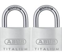 ABUS Cadenas 54TI/40 TITALIUM - Lot de 2 - Cadenas léger en aluminium avec anse en acier trempé - Double verrouillage de l'anse - Niveau de sécurité 3