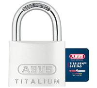 ABUS Cadenas 64TI/45 Titalium - Aluminium, Acier Trempé, Niveau de Sécurité | Corps aluminium léger, arceau acier trempé Ø 6,5 mm - 2 clés incluses - idéal cave, casier, caisse à outils