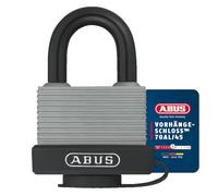 ABUS Cadenas 70AL/45 - aluminium massif, étanche, capuchon et gaine plastique - niveau 5 - argenté