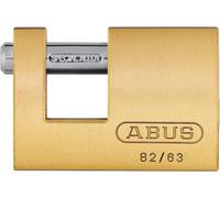 ABUS Cadenas 82/63 en laiton - Cadenas monobloc pour grilles à enroulement, distributeurs automatiques, conteneurs, etc. - Goupille de verrouillage en acier trempé - Niveau de sécurité 6