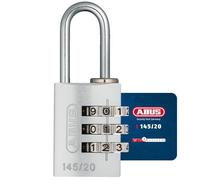 ABUS Cadenas à Combinaison 145/20 - Aluminium, Code 3 Chiffres Réglable | Corps en aluminium anodisé, code 4 chiffres personnalisable, arceau Ø 6 mm - 41 x 77 x 17,5 mm, 110 g