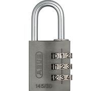 ABUS Cadenas à Combinaison 145/30 - Code 4 Chiffres, Niveau de Sécurité 4 | Corps en aluminium anodisé résistant à la corrosion - 41 x 77 mm - Anse 6 mm - Pour casiers, valises et armoires